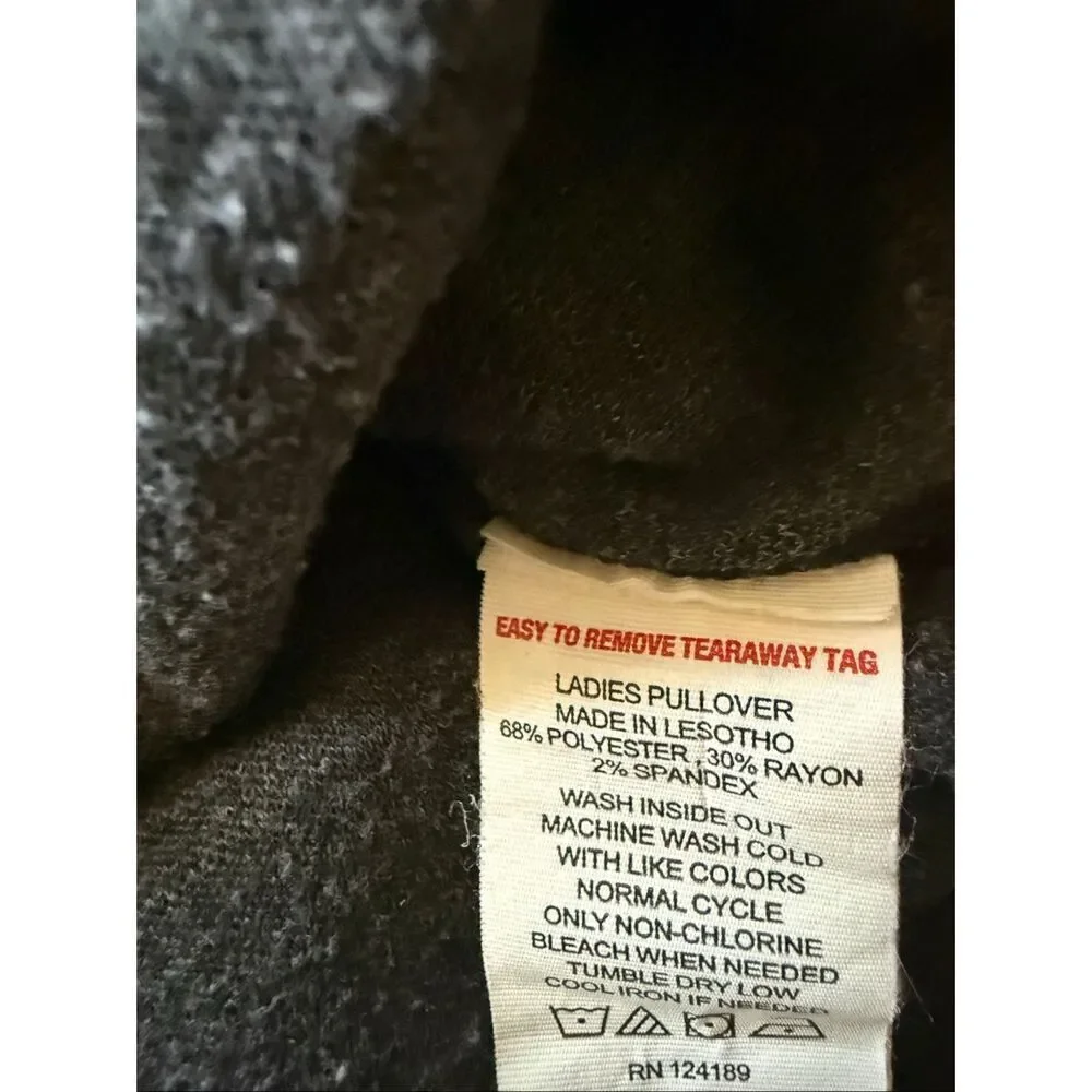 Kirkland Signature Ladies’ Pullover 2XL Black and Grey Heather Sweatshirt Shirt
